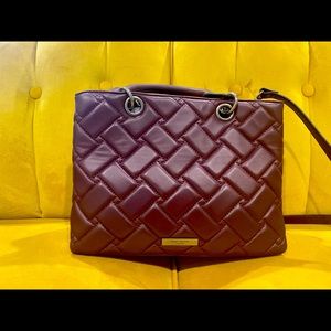 Kurt Geiger London Quilted deep red leather